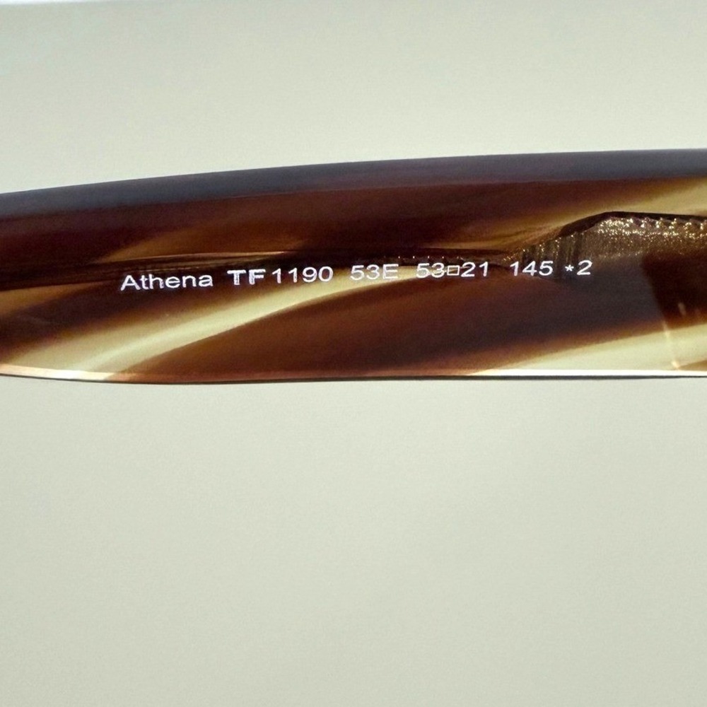 Tom Ford Sunglasses Athena Yellow Tint FT1190 Cat Eye Striped Brown Havana 53mm - Picture 12 of 12